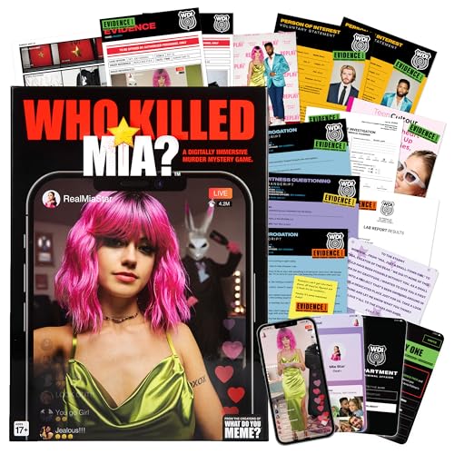 WHAT DO YOU MEME? Who Killed Mia: un juego de misterio de asesinato moderno Juegos de resolución de crímenes reales para adultos, descubre quién mató a la influencer Mia Star, para fanáticos del