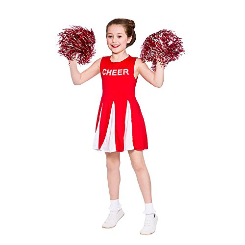 Wicked Costumes Cheerleader Chicas Disfraz Rojo y Blanco para niños (Grande 8-10 años)