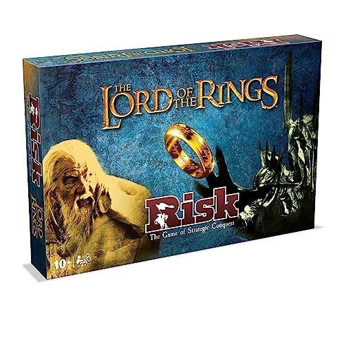 Winning Moves Lord of The Rings Risk Juego de Mesa de Estrategia, únete a la Batalla de la Tierra Media cubriendo Eventos de la Comunidad del Anillo, Las Dos Torres y el Regreso del Rey, Regalo para