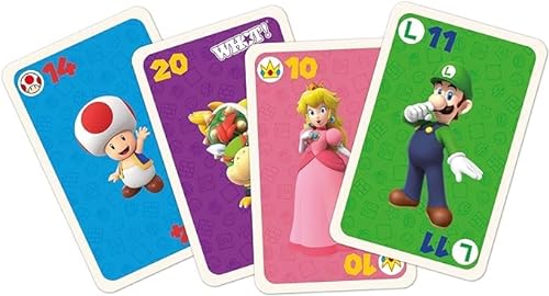 Winning Moves - Super Mario WHOT! Juego de Cartas Familiar, Juego de Mesa, Juego de Viaje, a Partir de 5 años - Versión en Español