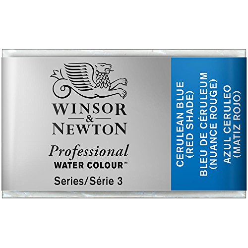 Winsor & Newton Acuarela Profesional - Pintura de Acuarela, Alta Luminosidad, Resistente a la Luz, Calidad de Archivo, Godet, Color Azul Cerúleo M Rojo