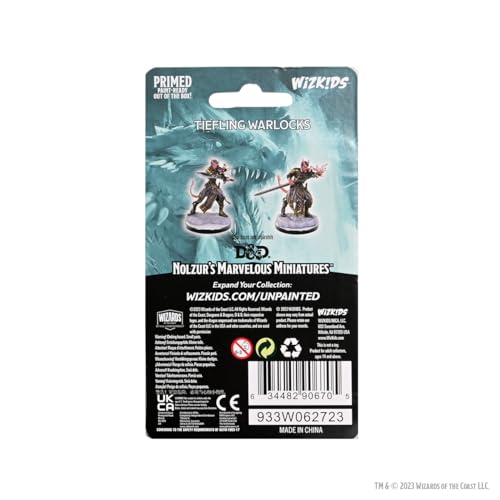 WizKids D&D Nolzur's Marvelous Miniatures: Tiefling Warlocks Dungeons and Dragons Unpainted Miniatures
