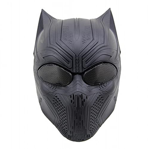 WLLLTY Máscara de Halloween Máscara de pantera negra Airsoft Paintball Máscara táctica de cara completa Cs Juego de caza Cosplay Disfraz de fiesta de Halloween