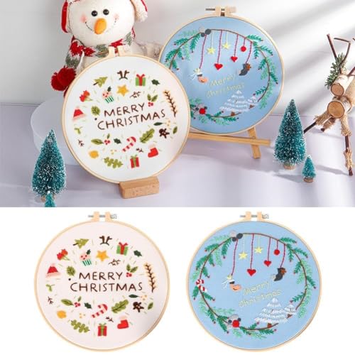 Wmool Bolsa de material de bordado para principiantes de la serie de Navidad, 24 días, hecha a mano, juego de manualidades de Navidad, regalo para amantes, año nuevo
