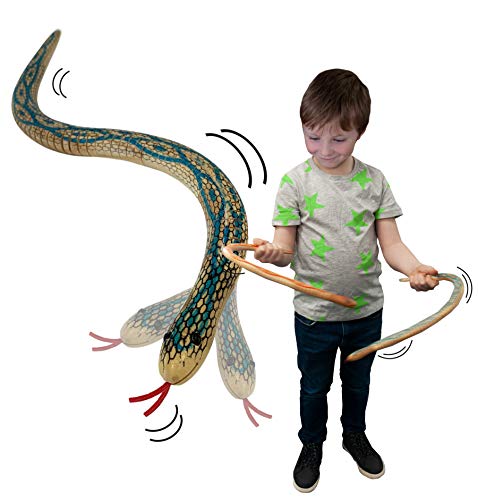 Wooden Wiggle Snake de Deluxebase. Una novedosa Serpiente de Juguete Que se balancea y se Mueve. Resistente Regalo Ideal para Fiestas Infantiles con temática Retro
