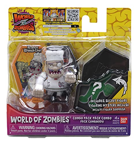 World of Zombies Zombies-44272 Pack de Dos Zrench Chef y Figura Sorpresa (Bandai 44272), Multicolor
