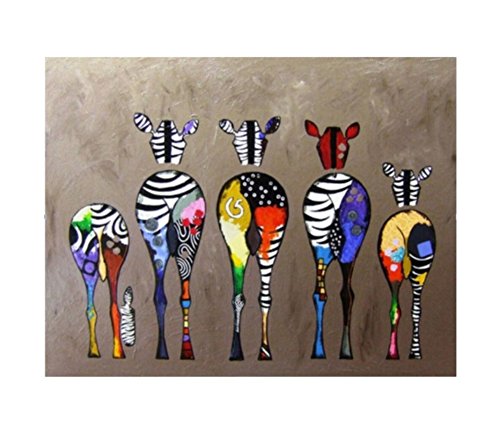 Wowdecor Kits de pintura por números para adultos, niños, personas mayores, principiantes, pintura de números, colorido cebra familiar trasero 16 x 20 pulgadas (sin marco)