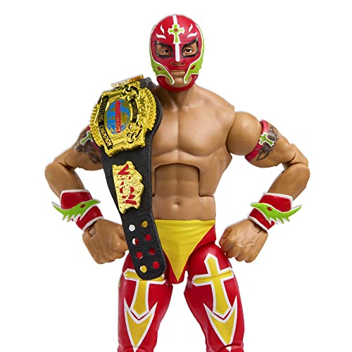 WWE Figuras de acción Elite Rey Mysterio Figura con Accesorios | Regalos coleccionables, HKN82