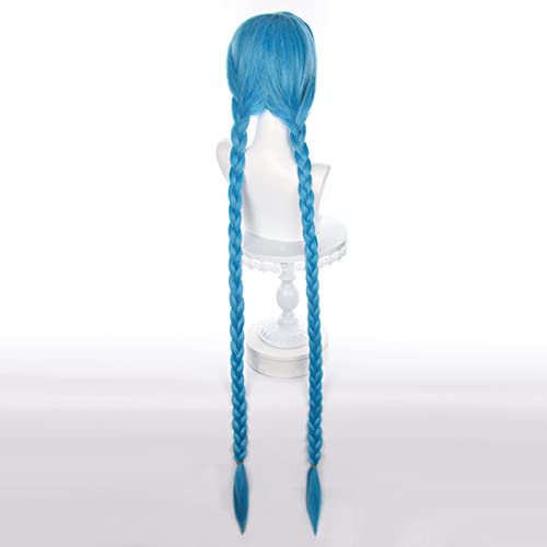 wxypreey personaje Jinx Cosplay peluca azul peluca larga 120cm