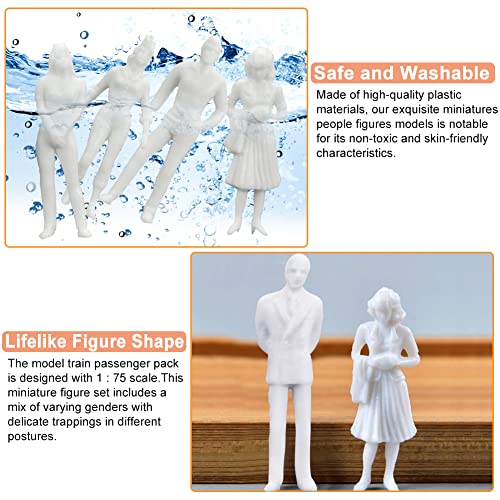XAVSWRDE 100 Piezas Figuras Miniaturas de Personas a Escala 1:75 de 13 Estilos Personas en Miniaturas para Maquetas Muñecos Blancos sin Pintar para Manualidades Modelismos Arquitecturas