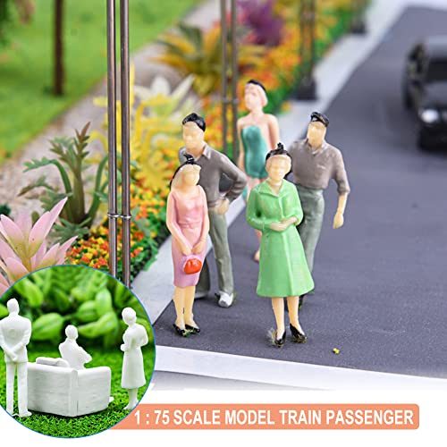 XAVSWRDE 100 Piezas Figuras Miniaturas de Personas a Escala 1:75 de 13 Estilos Personas en Miniaturas para Maquetas Muñecos Blancos sin Pintar para Manualidades Modelismos Arquitecturas