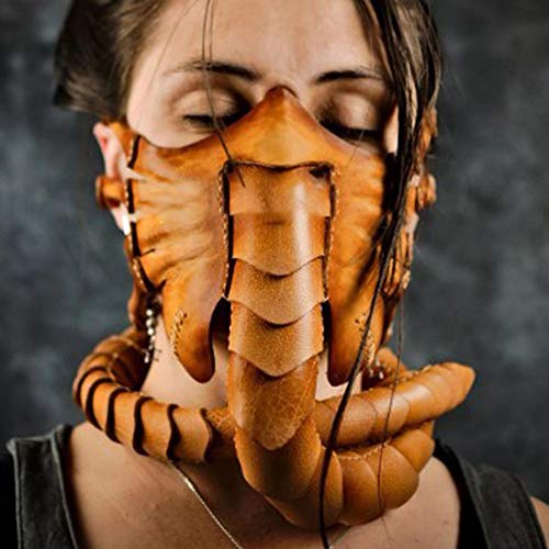 XULONG Máscara de escorpión de Halloween, máscara de Cosmask Facehugger Máscara Alien Covenant Garras Insecto Xenomorph Hugger Disfraz Cara Gusano Máscara de Látex Modelo Actualizado