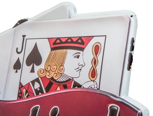 XXL 49 x 45 cm – BLACKJACK – Cartel de chapa – Póquer, Casino Retro – Decoración de salón