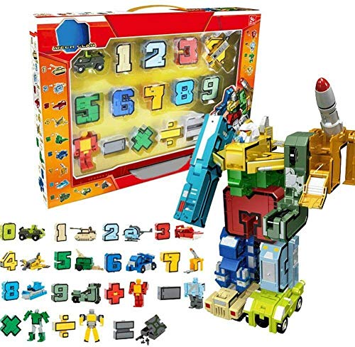 Yangers números del Alfabeto Transformers Robot matemáticas Juguetes educativos construcción de Edificios Rompecabezas vehículo Modelo Militar Tanque misil helicóptero de Combate