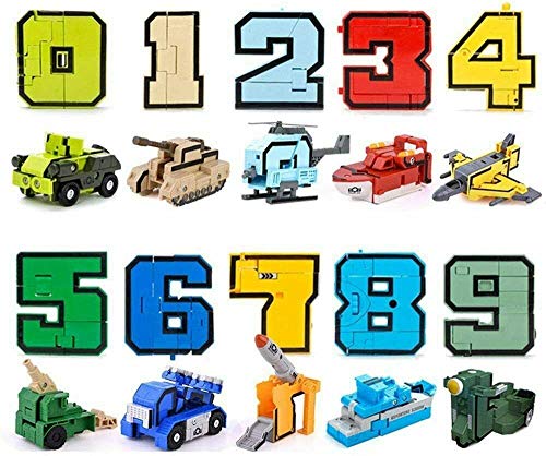 Yangers números del Alfabeto Transformers Robot matemáticas Juguetes educativos construcción de Edificios Rompecabezas vehículo Modelo Militar Tanque misil helicóptero de Combate
