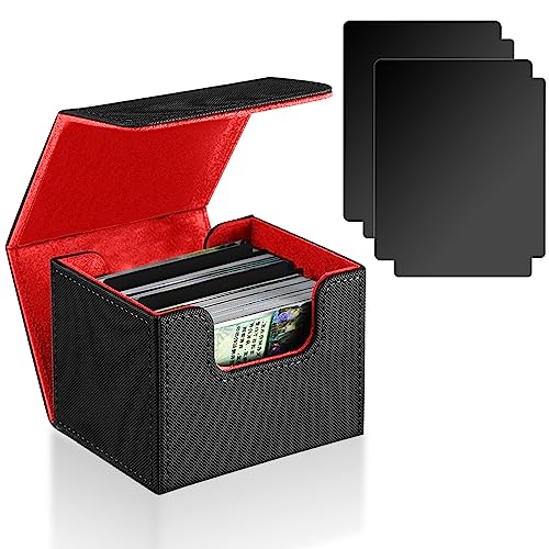 YCCOKJJ Caja Cartas Magic Deck Box Caja Cartas MTG con 2 Divider Magnetic Flip Box con Cuero de PU para Tiene Hasta más de 100+ Cartas (1 pieza-Negro)