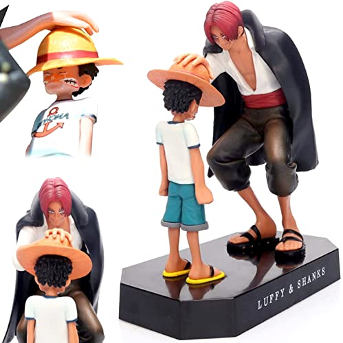 YISKY Modelo de Personaje de Anime, Luffy y Shanks Figura de acción de Anime, Figura de acción de PVC Action Statue Modelo, Figura de Accion de Shanks, coleccionables de Estatua de Personajes, 17 cm