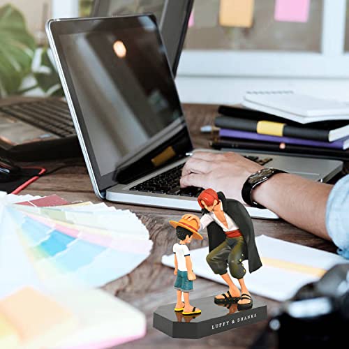 YISKY Modelo de Personaje de Anime, Luffy y Shanks Figura de acción de Anime, Figura de acción de PVC Action Statue Modelo, Figura de Accion de Shanks, coleccionables de Estatua de Personajes, 17 cm