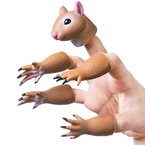 Yolococa Ardilla Handi Marioneta de Mano de Dedo de Ardilla Juguetes Novedosos Apoyos de la Muñeca del Dedo Marioneta de Dedo Animal Regalo para Niños