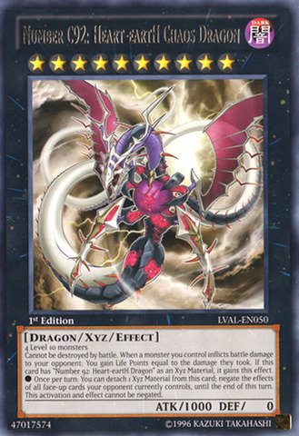 Yu-Gi-Oh! - Number C92: Heart-eartH Chaos Dragon (LVAL-EN050) - Legacy of the Valiant - 1st Edition - Rare by Yu-Gi-Oh!