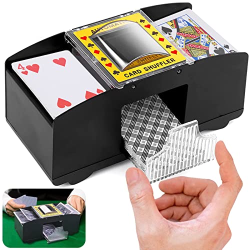 ZAKVOP Barajador automático de Cartas 1-2 Barajas para Juego de Cartas UNO, máquina barajadora eléctrica de Cartas de póquer, máquina barajadora eléctrica para Blackjack, Texas Hold'em
