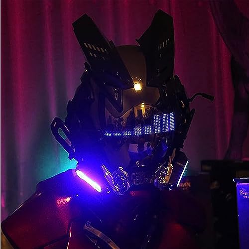 ZCBYBT Equipo Cyberpunk Accesorios Tecnología Punk Mecánica Sentido Máscara Futuro Guerrero Juego De Roles Cos Jugar,Azul,One Size