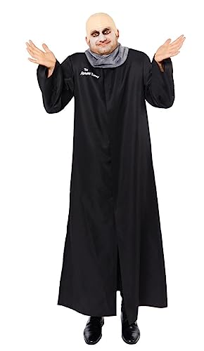 Zeus Party Disfraz Tío Fester Familia Addams - El juego incluye chaqueta larga de calota pelada - Cosplay Halloween y carnaval (Tag. L