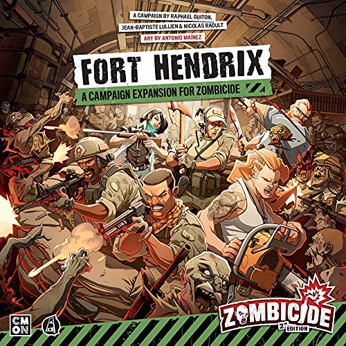Zombicide 2nd Edition Fort Hendrix Board Game Expansion Strategy Board Game Cooperative Game for Teens & Adults Zombie Board Game Ages 14+ 1-6 Players Avg. Playtime 1 Hour Made by CMON