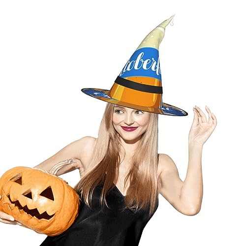 ZORIN Sombrero brillante de brujas de Halloween, sombreros de mago brillantes, disfraz de Oktoberfest, festival de cerveza o póster, decoración de disfraz de Halloween para fiesta de cosplay, patio