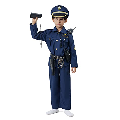 ZUCOS Kit de Juego de Rol de Oficial de Policía de Lujo para Niños de Halloween y Carnaval Niños 7-9 años
