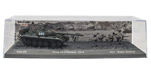 - Lote de 2 Tanques Militares 1:72 World of Tanks: Type 59 + M41 Walker Bulldog Battle of Dong Ha Vietnam 1972 (OT7 + OT8)
