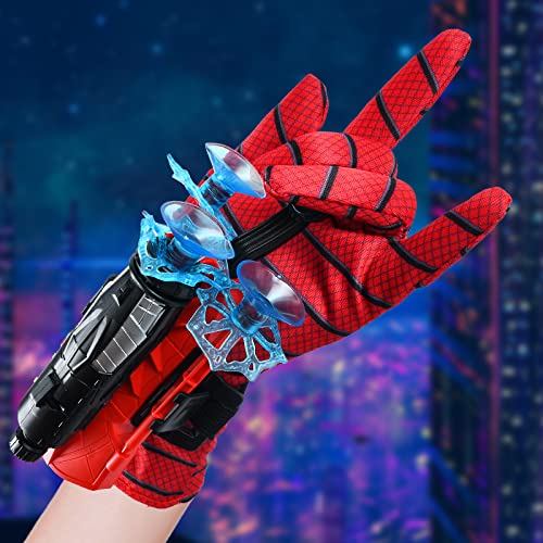 1 juegos de Launcher Gloves, Lanzador de Héroes, Guantes de Lanzador de Spider-man Guantes de Plástico para Niños, Web Shooter Spiderman para Niños, Juguetes Educativos Divertidos para Niños