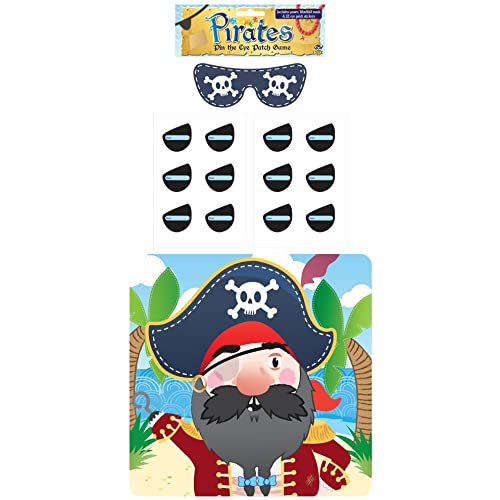 (1-Pack, Multi) - Henbrandt Stick The Eye Patch On The Pirate Game - Party Childrens Kids Pin Tail Activity