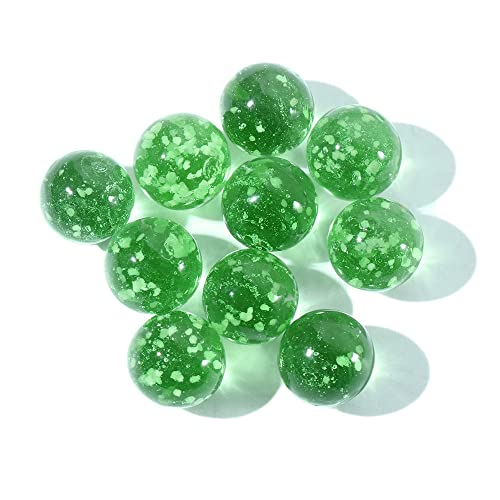 10 bolas de vidrio luminosas, máquina de pinball de juego de consola, juguetes de canicas pequeñas, decoración de peceras, máquina de pinball de mármol (verde)