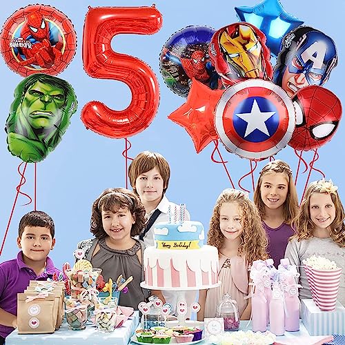 10 Piezas globos superheroes 5 años,globos superheroes cumpleaños,decoracion cumpleaños superheroes,globos marvel,cumpleaños marvel,para decoración fiesta cumpleaños niño