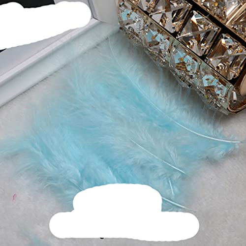 100 piezas de plumas de pavo mullidas 10-15Cm plumas de pavo accesorios de decoración para joyería vestido boda manualidades DIY-el cielo es azul