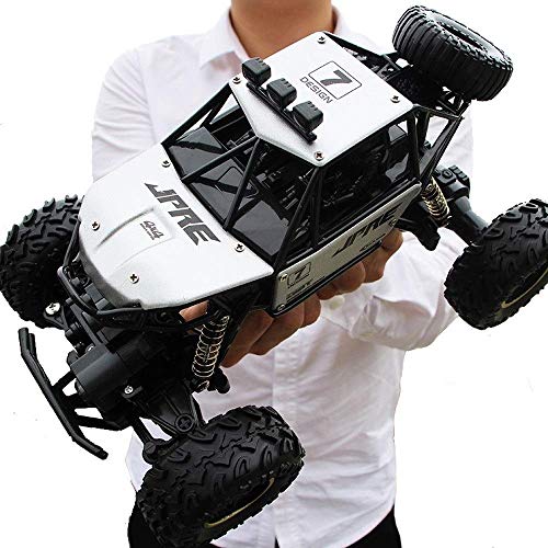 1/14 Racing Truck Off Road Control Remoto eléctrico de Alta Velocidad, Big Tire Monster Truck RC Buggy Crawlers Chariot Semi-Truck 2.4Ghz Radio Control Race RC Car (Color : White)