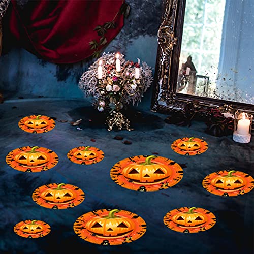 12 Piezas Calcomanía Calabaza Fantasma Bruja, Engomada Redonda Halloween, Pegatina Redonda Calabaza, para Decoraciones de Fiesta de Halloween
