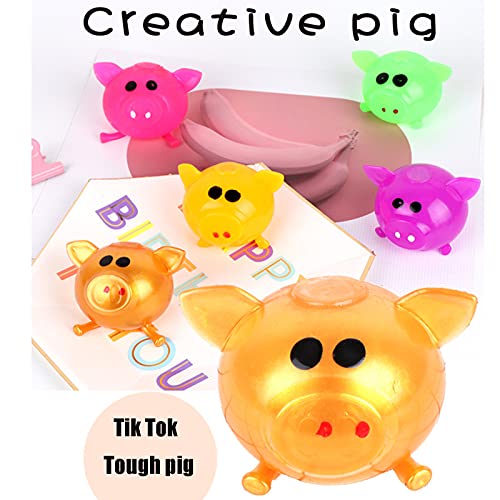 1/3/5pcs lindo cerdo juguete antiestrés cerdo Splat Ball Vent Juguetes anti-estrés descompresión Splat Ball Pig Juguete de ventilación Sticky Pig (1 pieza de color aleatorio)