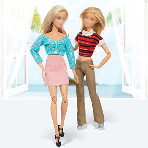 15 piezas de ropa de muñeca compatible con Barbie, accesorios de muñeca con 5 juegos de ropa + 10 pares de zapatos elegantes para niñas, regalos de cumpleaños, muñeca de 11.5 pulgadas al azar