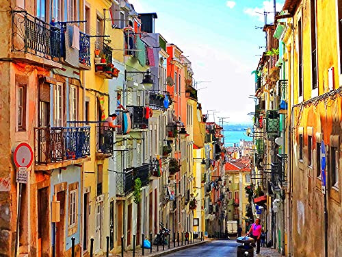 1500 Rompecabezas para Adultos Lisboa Portugal Street Puzzle Gran Juego De Rompecabezas para Adultos