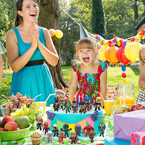 18 Piezas Decorativas,Mini Juego de Figuras Niños,Mini Juguetes Baby Shower Fiesta de cumpleaños Pastel Decoración Suministros 3-4cm