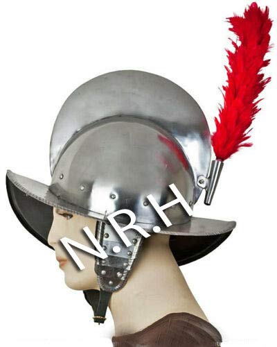 18GA SCA - Casco de Marion Español para Halloween, disfraz de conquistador medieval, casco de armadura