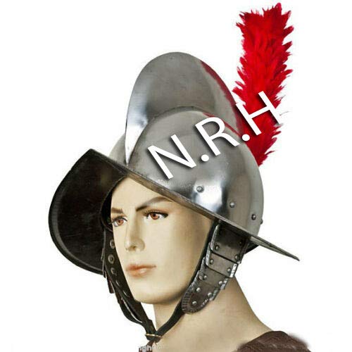 18GA SCA - Casco de Marion Español para Halloween, disfraz de conquistador medieval, casco de armadura