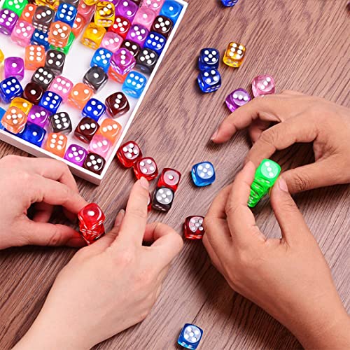 20 Piezas Coloridos Dados Translúcidos Conjunto para Juegos de Dados Bar Casino Regalos Party Favor