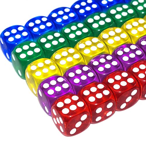 20 Piezas Coloridos Dados Translúcidos Conjunto para Juegos de Dados Bar Casino Regalos Party Favor