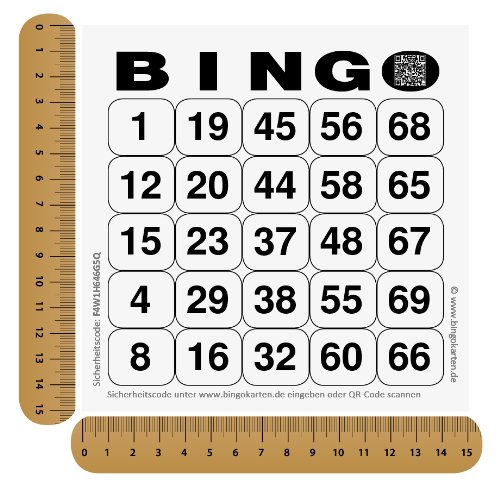 200 Grand Imprimé Cartes de Bingo Système 25 de 75