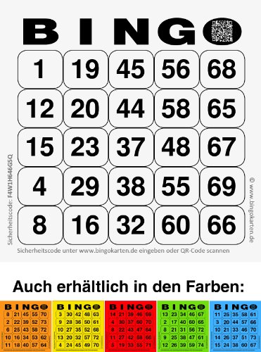 200 Grand Imprimé Cartes de Bingo Système 25 de 75