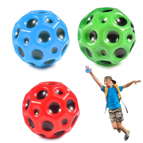 3 Piezas Astro Jump Ball, 66 mm Space Ball, Lightweight Foam Moon Ball, Moon Bouncing Ball, Space Bouncing Ball, Super High Bouncing Ball, Planet Bouncing Balls for Kids Party Gifts