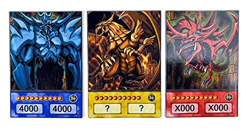 3 tarjetas de dioses sagradas Orica - Slifer, Obelisco & Ra + Heartforcards® Toploader